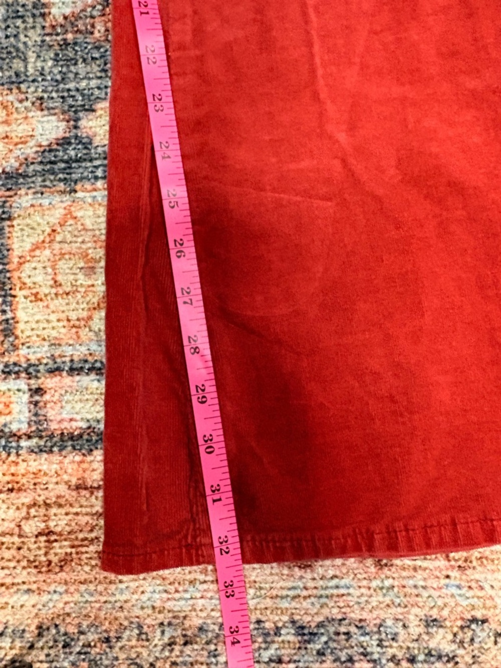 Free People We The Free Jayde Cord High Rise Flare Jeans in Red Size 28 - Picture 15 of 16